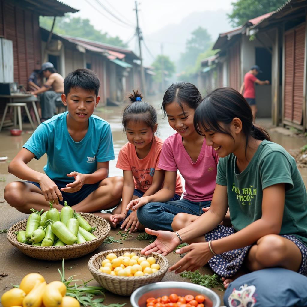 Hoạt động sinh hoạt thường ngày của người dân tại Xã Yên Minh, Tỉnh Tuyên Quang, thể hiện sự gắn kết cộng đồng